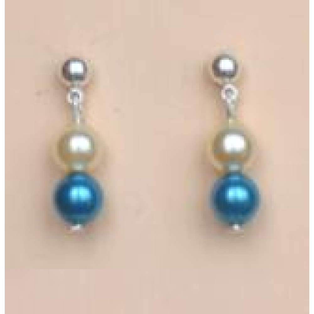 Boucles d oreilles mariage ivoire et turquoise Boucles d oreilles mariage ivoire et turquoise