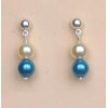 Boucles d oreilles mariage ivoire et turquoise BO1182B