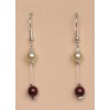 Boucles d oreilles mariage ivoire et bordeaux BO1184A