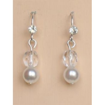 Boucles d oreilles mariage blanc cristal BO1188A