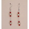 Boucles d oreilles ivoire cristal rouge BO1207A