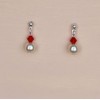 Boucles d oreilles ivoire cristal rouge BO1207B