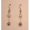 Boucles d oreilles mariage ivoire et cappuccino BO1208A