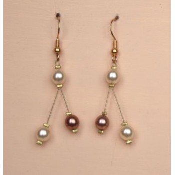 Boucles d oreilles ivoire cappuccino BO1208B