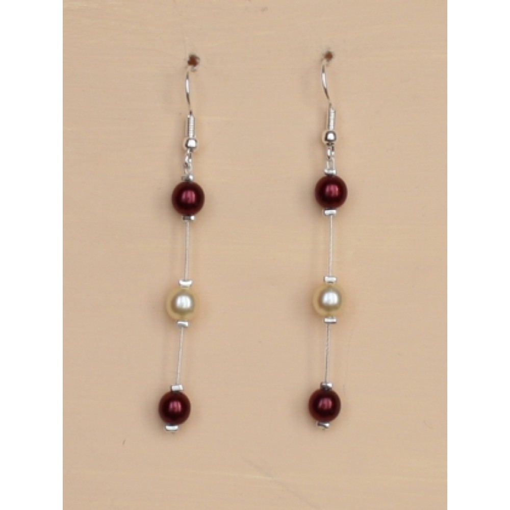 Boucles d oreilles mariage ivoire bordeaux Boucles d oreilles mariage ivoire bordeaux