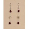Boucles d oreilles mariage ivoire bordeaux BO1210A