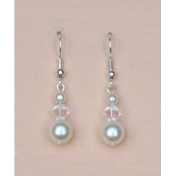 Boucles d oreilles mariage blanc cassé cristal BO1215A