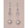 Boucles d oreilles mariage blanc cassé et cristal BO1215B