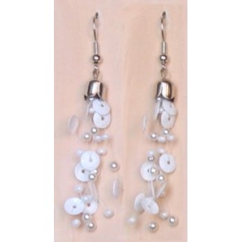 Boucles d oreilles blanches BO4102A