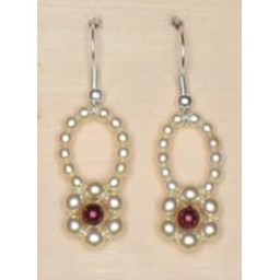 Boucles d oreilles mariage ivoire et bordeaux BO4251Z