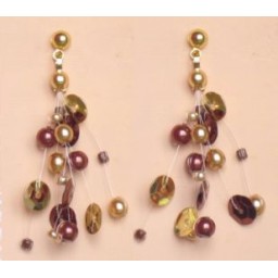 Boucles d oreilles chocolat et or BO4252A