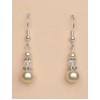 Boucles d oreilles ivoire cristal argent BO4263A