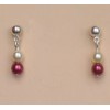 Boucles d oreilles mariage ivoire et bordeaux BO4268Z