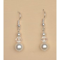 Boucles d oreilles mariage blanc cristal BO4270A