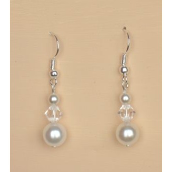 Boucles d oreilles mariage blanc cristal BO4270A