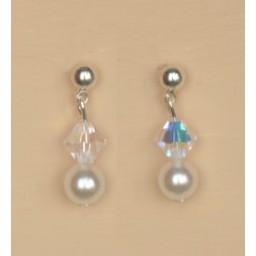 Boucles d oreilles mariage blanc cristal BO4271A