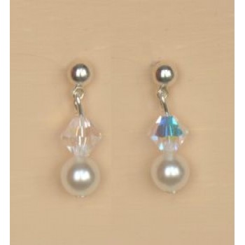 Boucles d oreilles mariage blanc cristal BO4271A