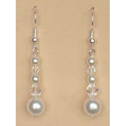 Boucles d oreilles mariage blanc cristal BO4271B