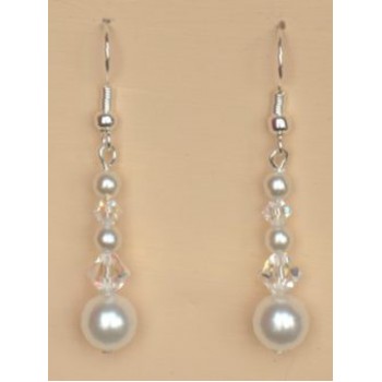 Boucles d oreilles mariage blanc cristal BO4271B