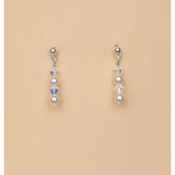 Boucles d oreilles mariage blanc cristal BO4272A