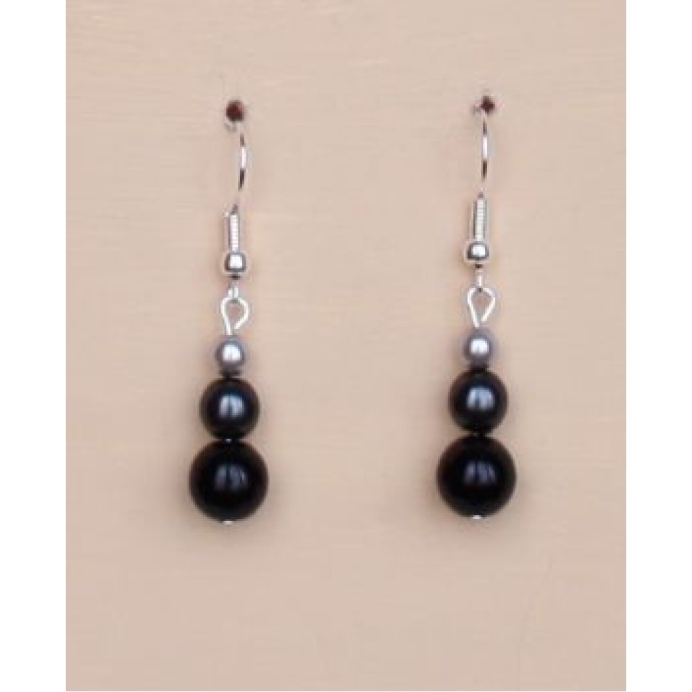 Boucles d oreilles noir et gris Boucles d oreilles noir et gris
