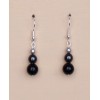 Boucles d oreilles noir et gris BO4278A