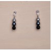 Boucles d oreilles noir et gris BO4278B