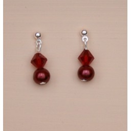 Boucles d oreilles rouge foncéBO4279A