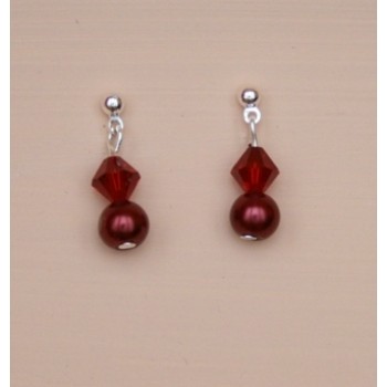 Boucles d oreilles rouge foncéBO4279A
