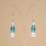 Boucles d'oreilles mariage blanc turquoise strass BO4287A