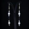 Boucles d'oreilles Mariage blanches et argent BO1270A