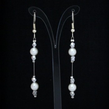 Boucles d'oreilles Mariage blanches et argent BO1270A