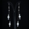 Boucles d'oreilles mariage blanc et argent BO1270B