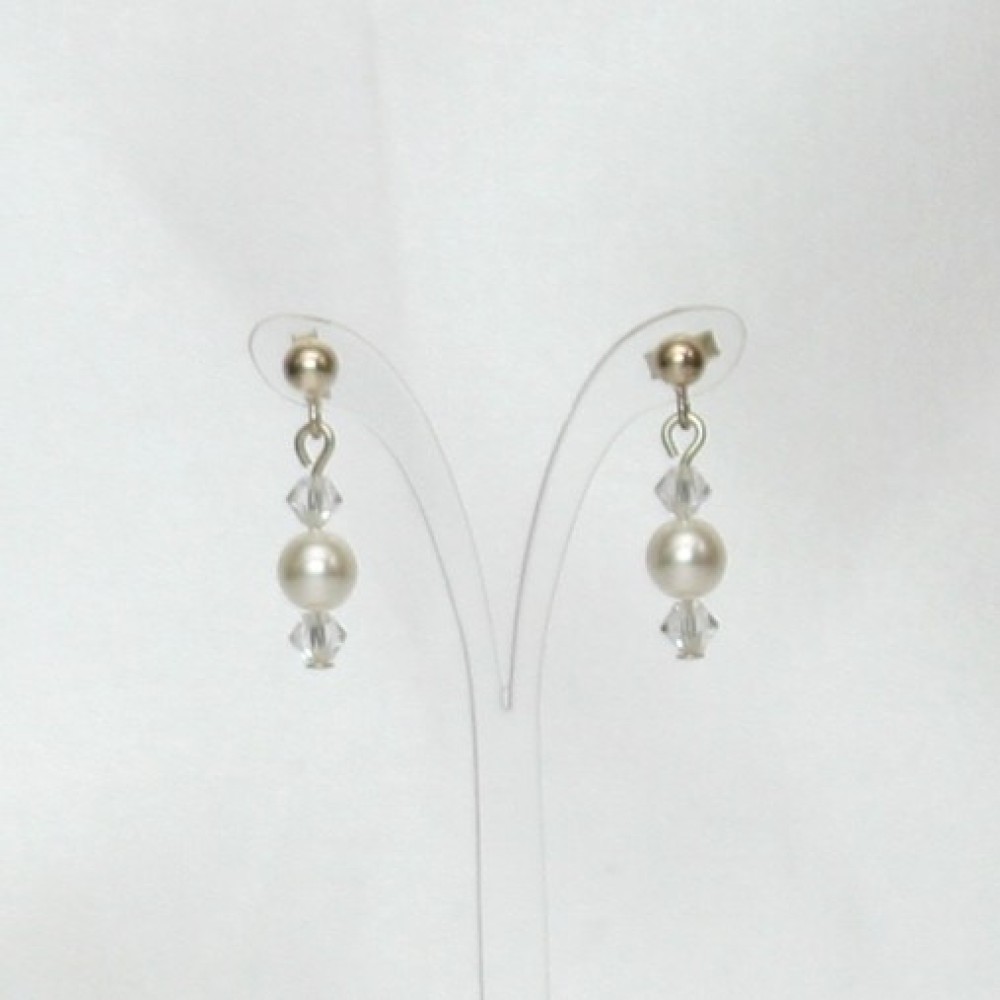 Boucles d'oreilles mariage blanc cristal