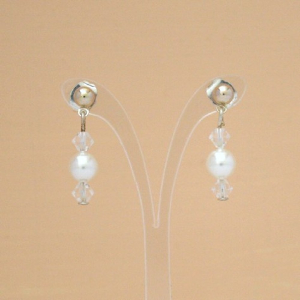 Boucles d'oreilles mariage blanc cristal
