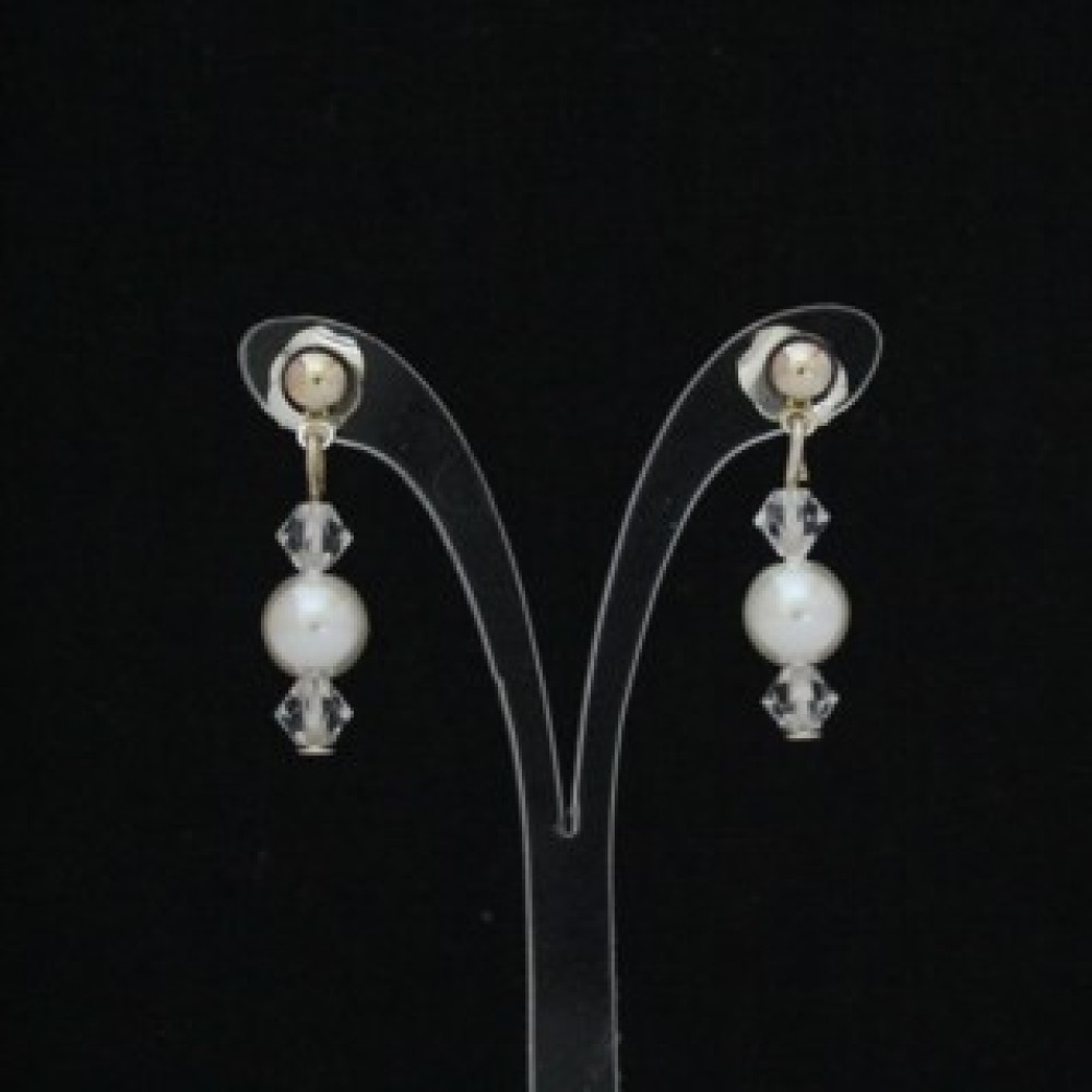 Boucles d'oreilles mariage blanc cristal