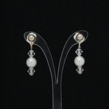 Boucles d'oreilles mariage blanc cristal BO1267B