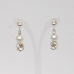 Boucles d'oreilles blanc strass BO1276A