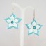 Boucles d'oreilles fleur turquoise blanc BO359