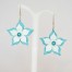 Boucles d'oreilles fleur turquoise blanc BO359