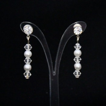 Boucles d'oreilles blanc cristal strass BO1275A