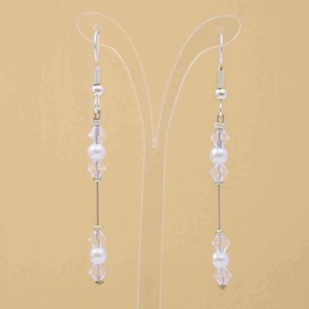 Boucles d'oreilles blanc cristal