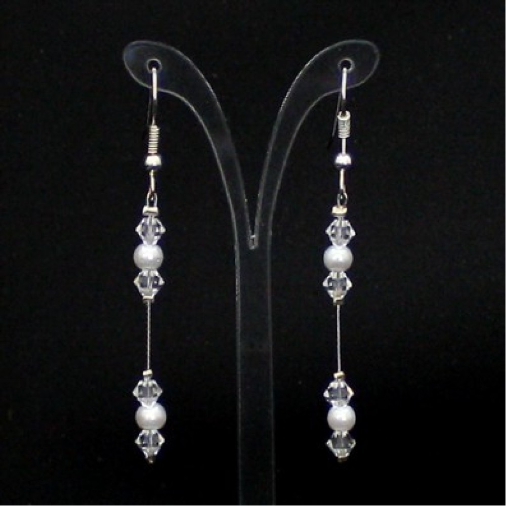 Boucles d'oreilles blanc cristal