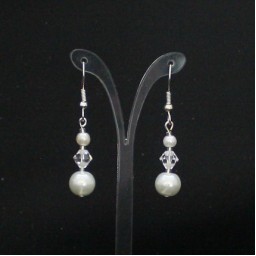 Boucles d'oreilles blanches et cristal BO4288A