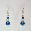 Boucles d'oreilles mariage blanc bleu royal BO4289A