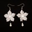 Boucles d'oreilles mariage fleur blanche BO1280A
