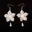 Boucles d'oreilles mariage fleur blanche BO1280A