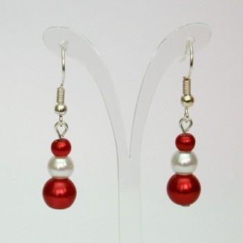 Boucles d'oreilles blanc et rouge BO1278A