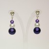 Boucles d'oreilles blanc violet BO360