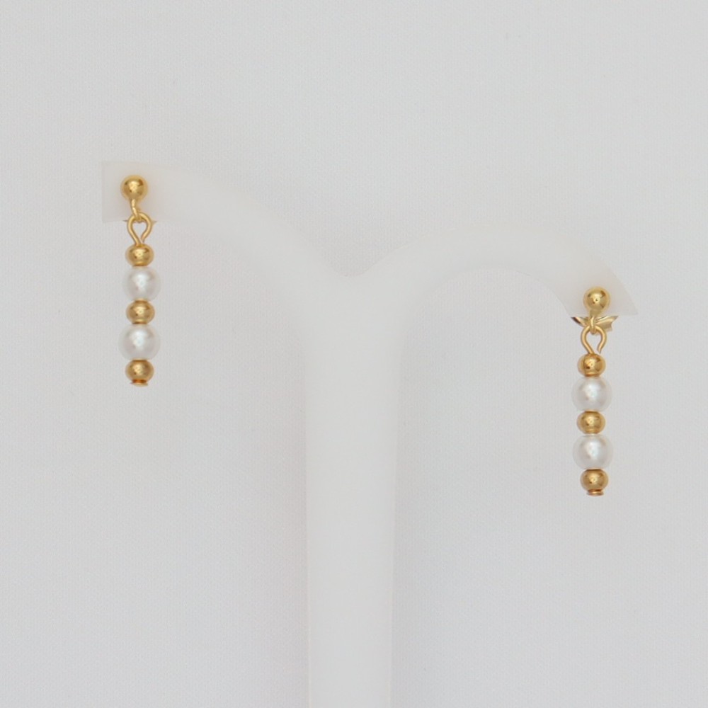 Boucles d'oreilles blanc et or Boucles d'oreilles blanc et or
